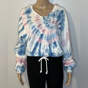 Hollister Pink and Blue Tie-Dye Hoodie